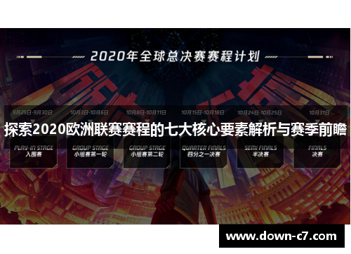 探索2020欧洲联赛赛程的七大核心要素解析与赛季前瞻